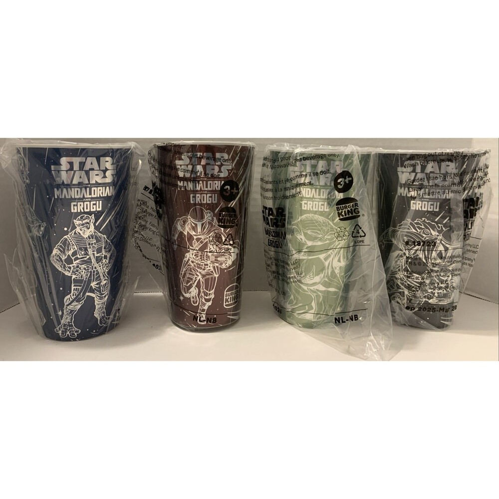 Star Wars Burger King Plastic Cup 2026 The Mandalorian And Grogu Complete Set 4
